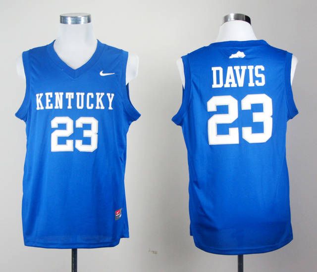 NCAA Kentucky Wildcats 23 Anthony Davis Blue College Basketball Jersey